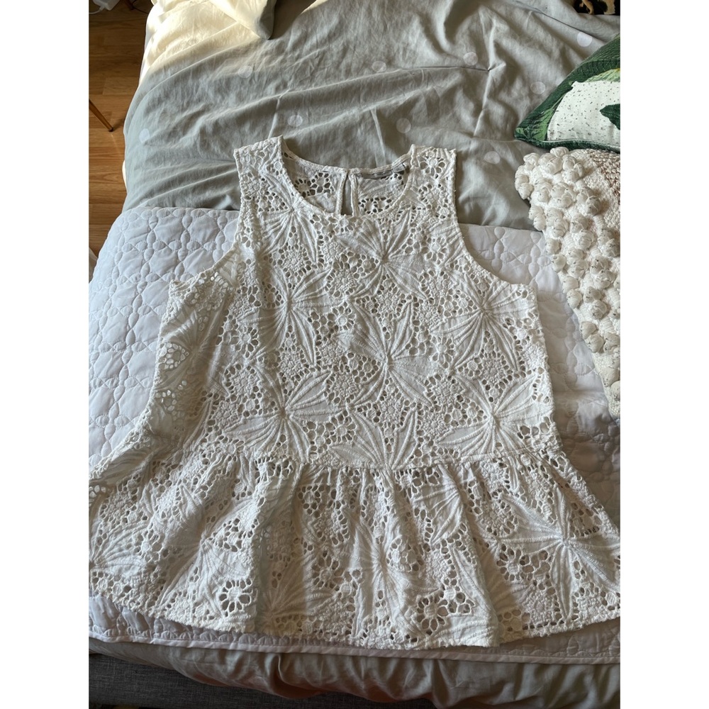 White peplum tank